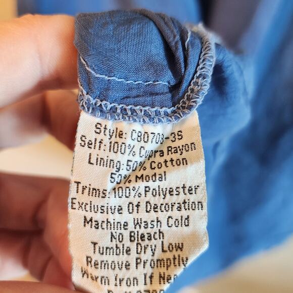 Johnny Was Women's Blue Embroidered Shift Dress SZ Small - Picture 6 of 8